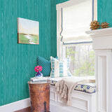 A-Street Prints 2744-24156 Illusion Aqua Faux Wood Wallpaper