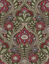 A-Street Prints 2763-12105 Night Bloom Chocolate Damask Wallpaper