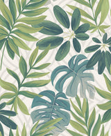 A-Street Prints 2763-24200 Nocturnum White Leaf Wallpaper