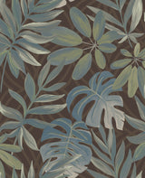 A-Street Prints 2763-24202 Nocturnum Brown Leaf Wallpaper