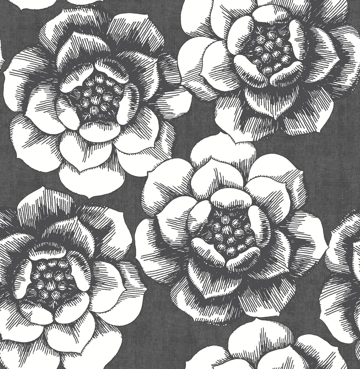 A-Street Prints 2763-24206 Fanciful Black Floral Wallpaper