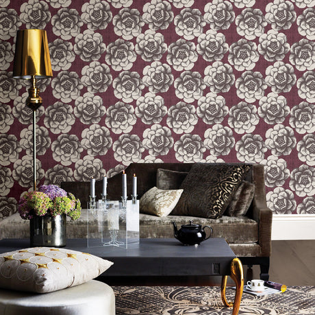 A-Street Prints 2763-24207 Fanciful Plum Floral Wallpaper