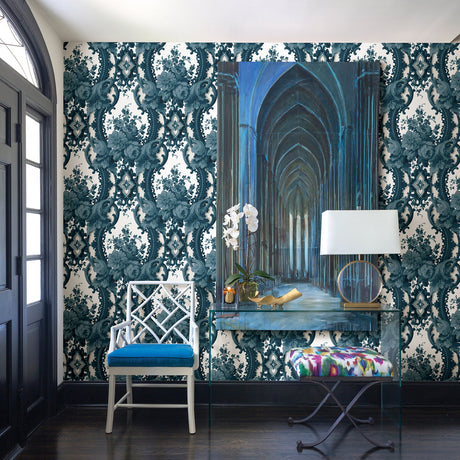 A-Street Prints 2763-24216 Dreamer Blue Damask Wallpaper