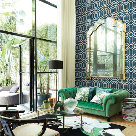 A-Street Prints 2763-24222 Daphne Blue Trellis Wallpaper