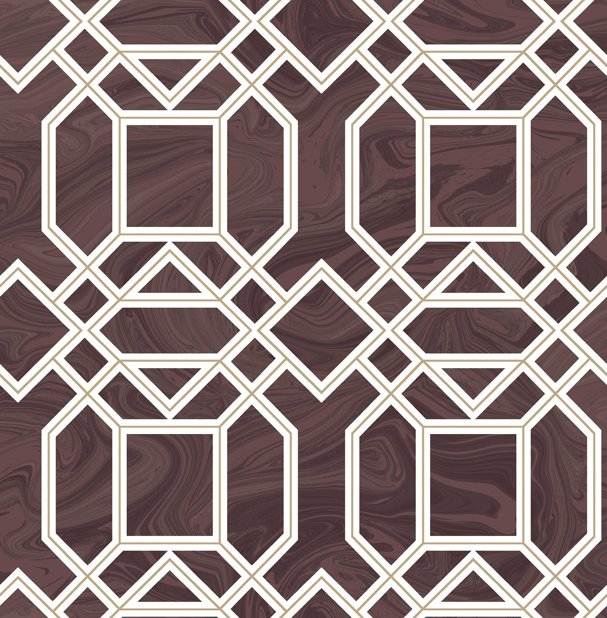 A-Street Prints 2763-24223 Daphne Maroon Trellis Wallpaper