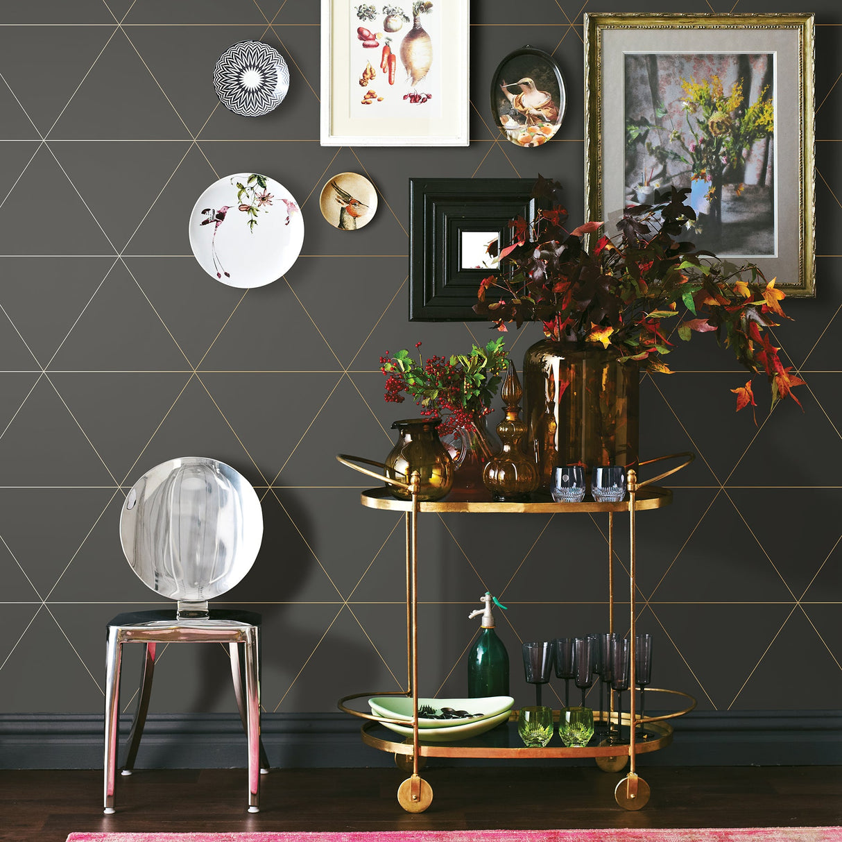 A-Street Prints 2763-24224 Twilight Grey Geometric Wallpaper