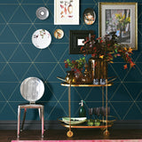 A-Street Prints 2763-24228 Twilight Teal Geometric Wallpaper