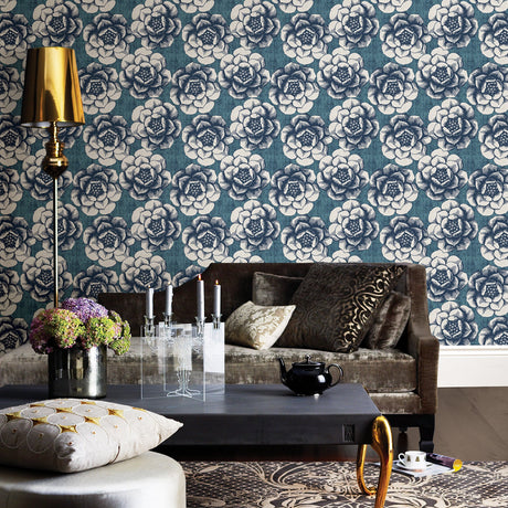 A-Street Prints 2763-24238 Fanciful Blue Floral Wallpaper