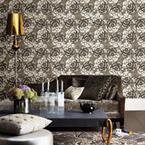 A-Street Prints 2763-24239 Fanciful Brown Floral Wallpaper