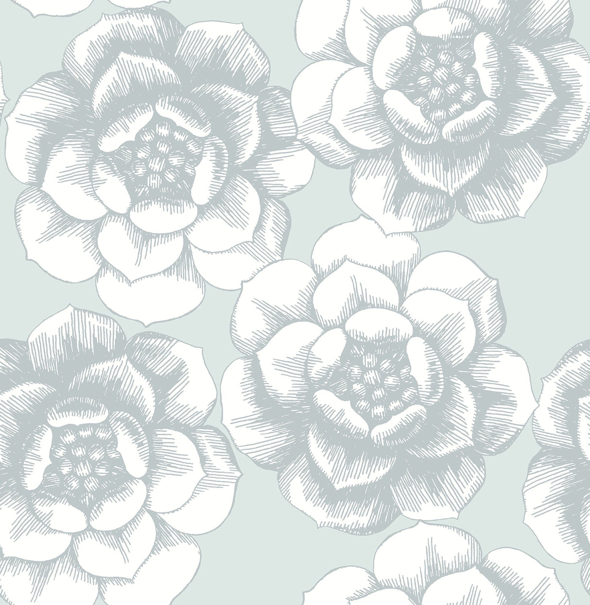 A-Street Prints 2763-24240 Fanciful Silver Floral Wallpaper