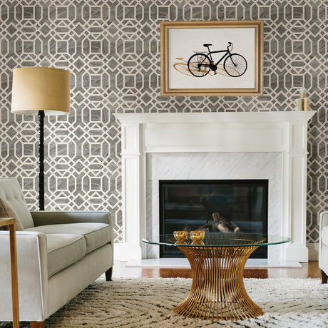 A-Street Prints 2763-24245 Daphne Grey Trellis Wallpaper