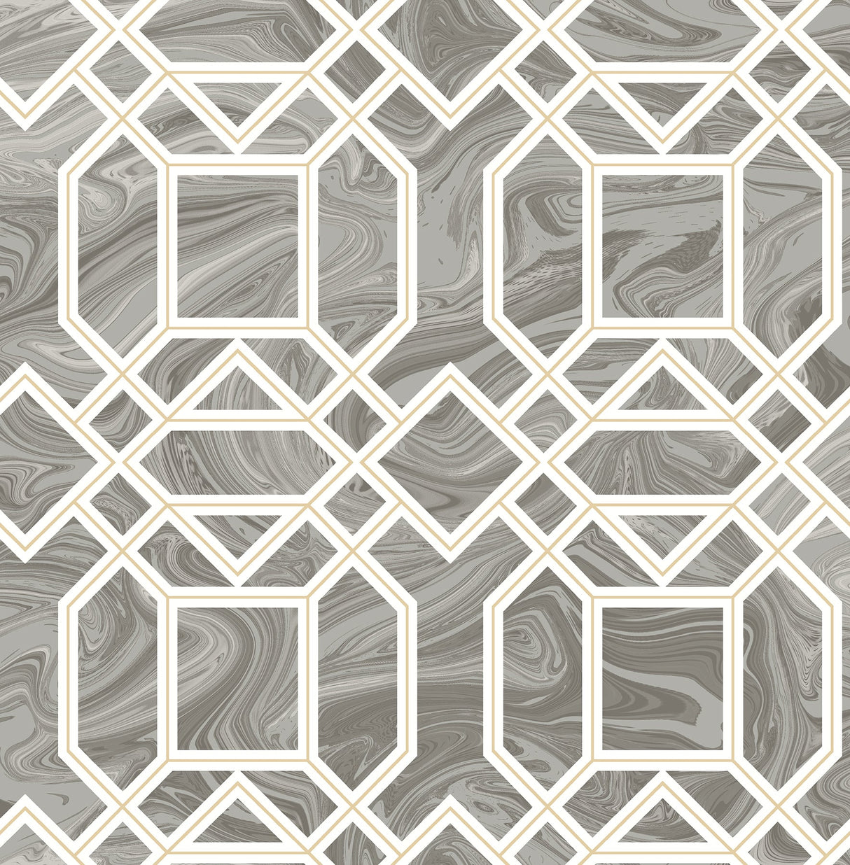 A-Street Prints 2763-24245 Daphne Grey Trellis Wallpaper