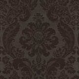 A-Street Prints 2763-87311 Shadow Brown Flocked Damask Wallpaper