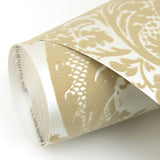 A-Street Prints 2763-87314 Shadow Khaki Flocked Damask Wallpaper