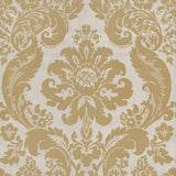 A-Street Prints 2763-87314 Shadow Khaki Flocked Damask Wallpaper