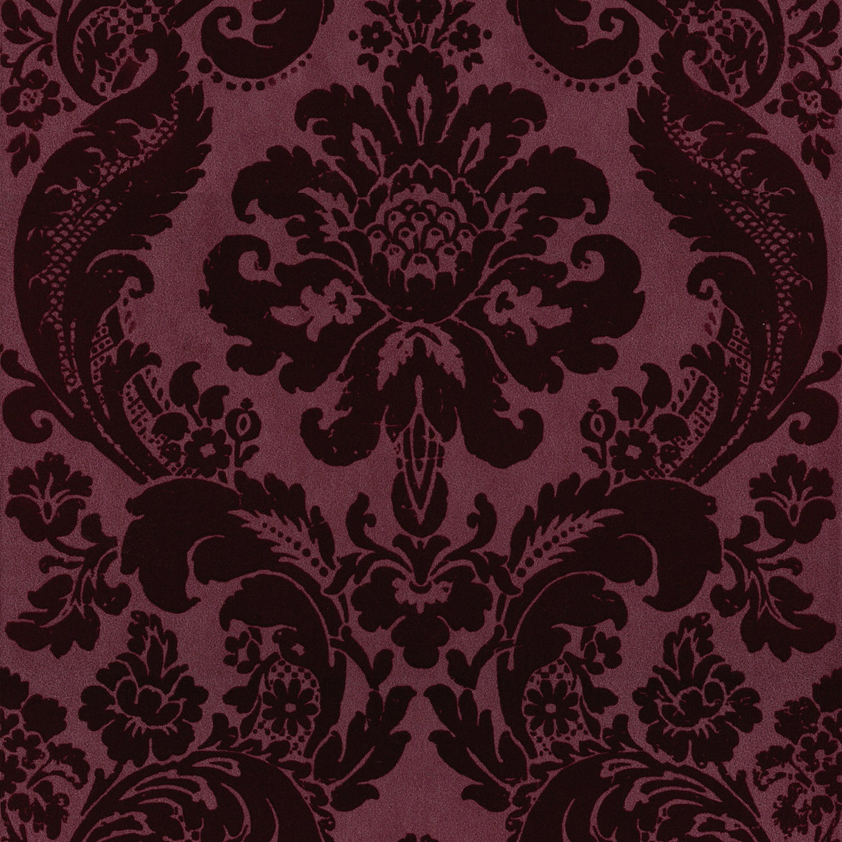 A-Street Prints 2763-87315 Shadow Merlot Flocked Damask Wallpaper