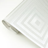 A-Street Prints 2763-87317 Luminous Silver Beaded Geometric Wallpaper