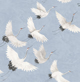 A-Street Prints 2764-24303 Windsong Periwinkle Crane Wallpaper