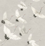 A-Street Prints 2764-24304 Windsong Grey Crane Wallpaper