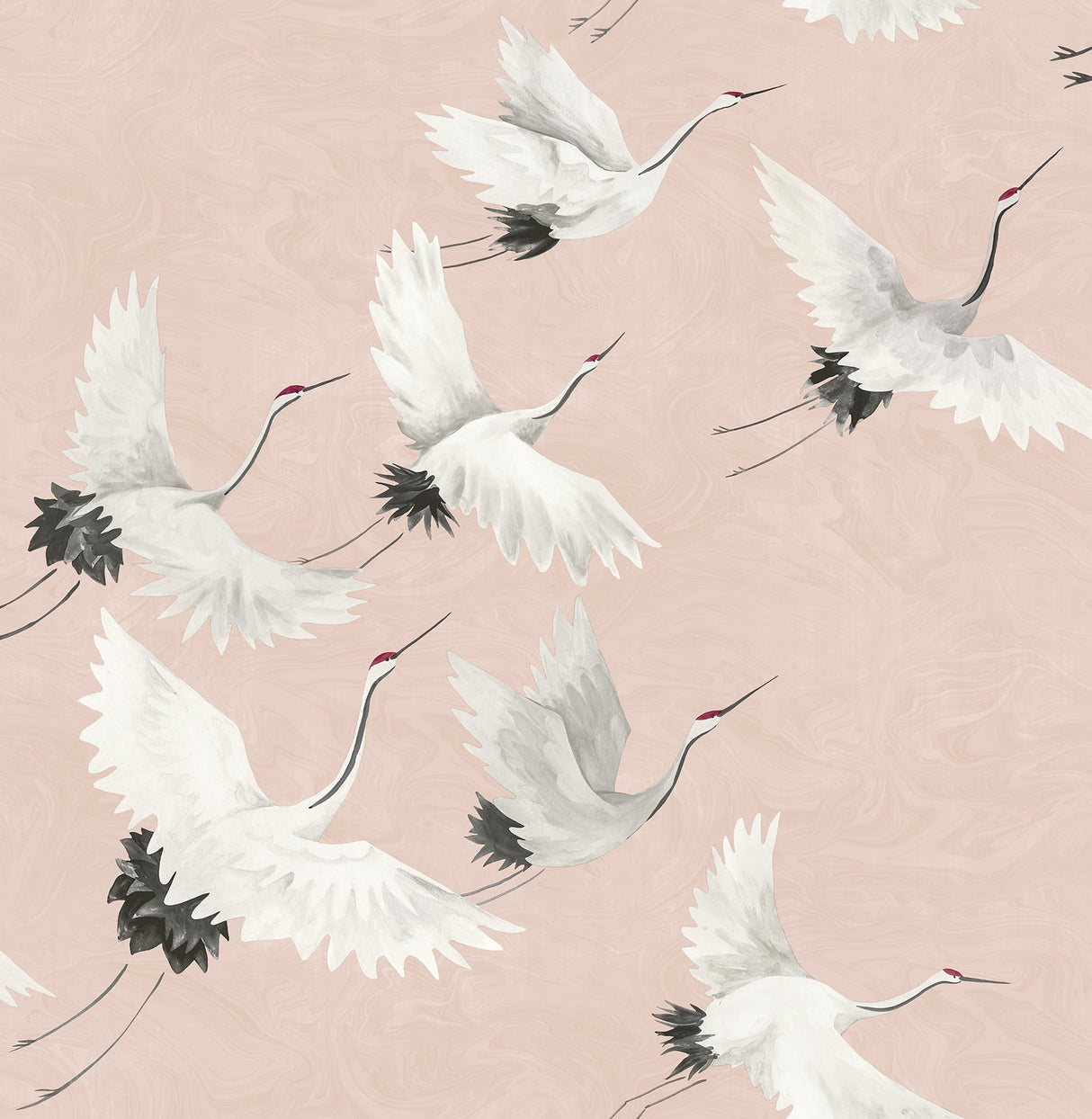 A-Street Prints 2764-24305 Windsong Pink Crane Wallpaper