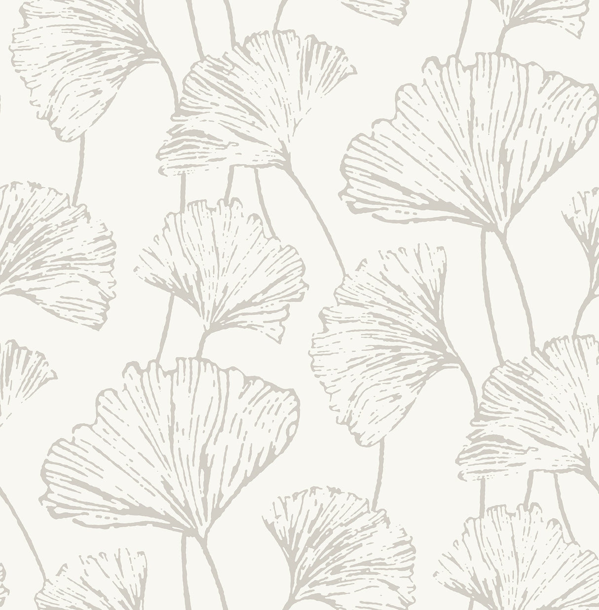 A-Street Prints 2764-24315 Reverie Silver Ginkgo Wallpaper