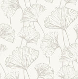 A-Street Prints 2764-24315 Reverie Silver Ginkgo Wallpaper