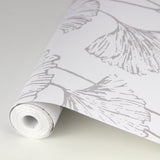 A-Street Prints 2764-24315 Reverie Silver Ginkgo Wallpaper