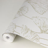 A-Street Prints 2764-24317 Reverie Grey Ginkgo Wallpaper