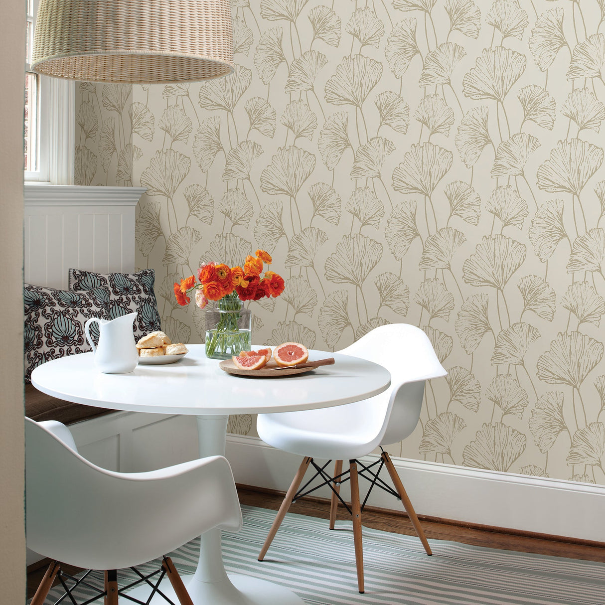 A-Street Prints 2764-24317 Reverie Grey Ginkgo Wallpaper