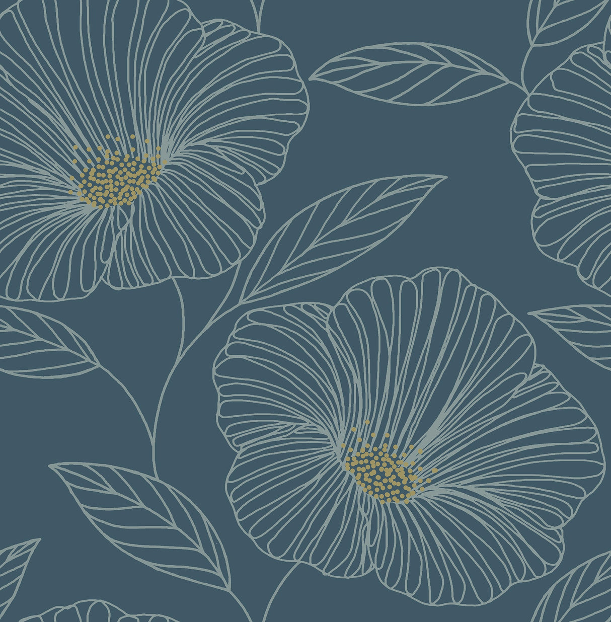 A-Street Prints 2764-24318 Mythic Blue Floral Wallpaper