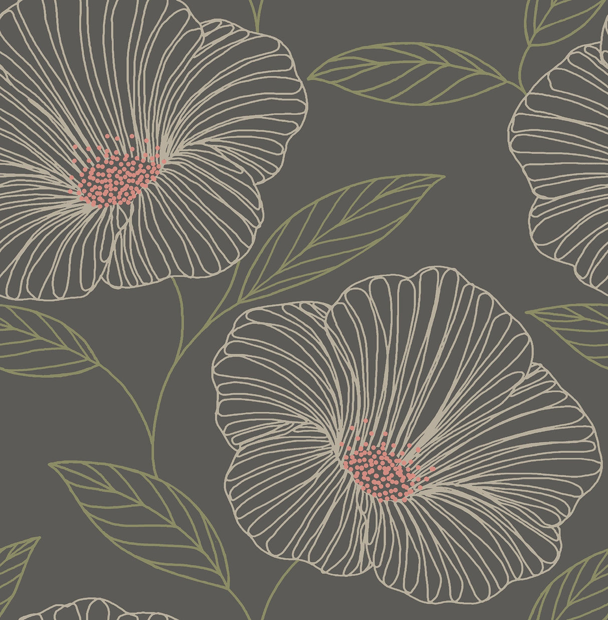 A-Street Prints 2764-24319 Mythic Grey Floral Wallpaper