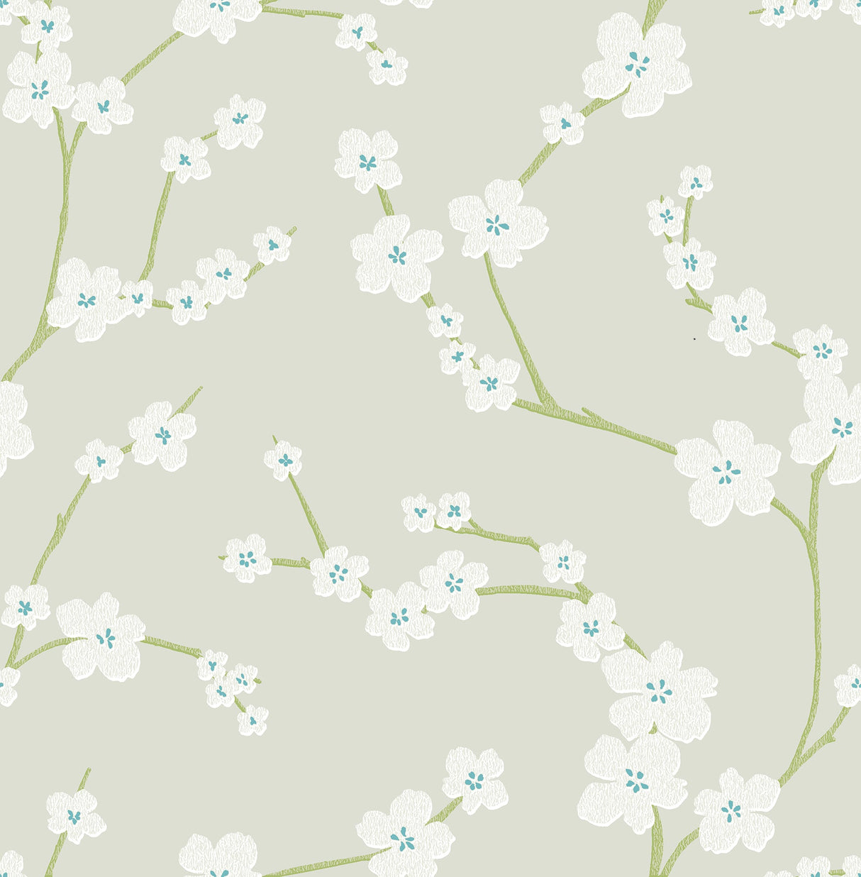 A-Street Prints 2764-24322 Sakura Light Grey Floral Wallpaper