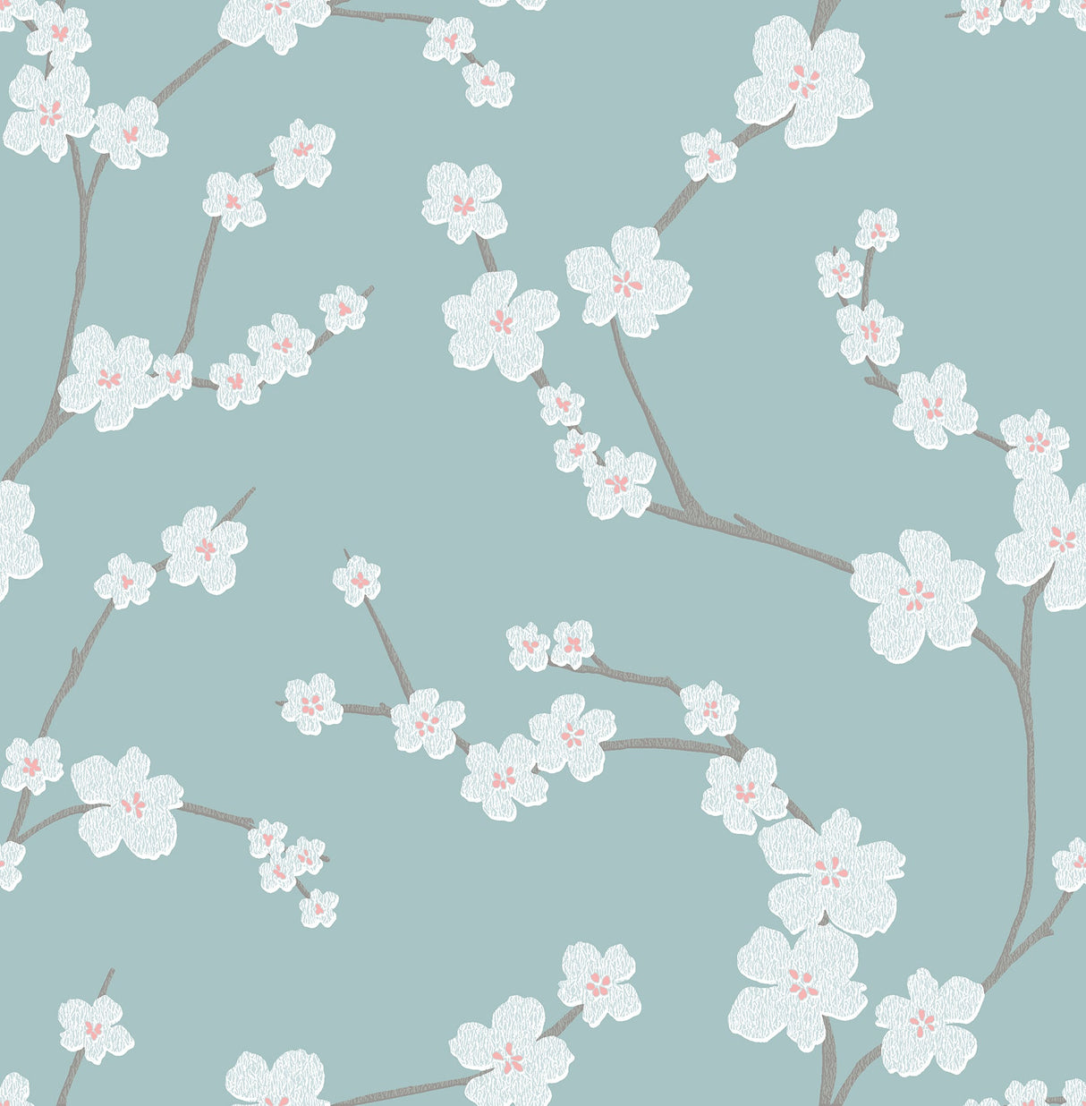 A-Street Prints 2764-24324 Sakura Turquoise Floral Wallpaper