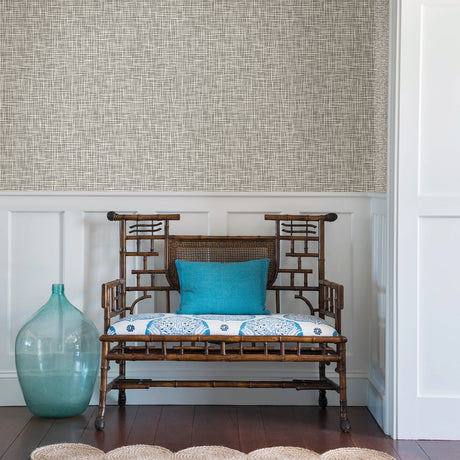 A-Street Prints 2764-24329 Shanti Grey Grid Wallpaper