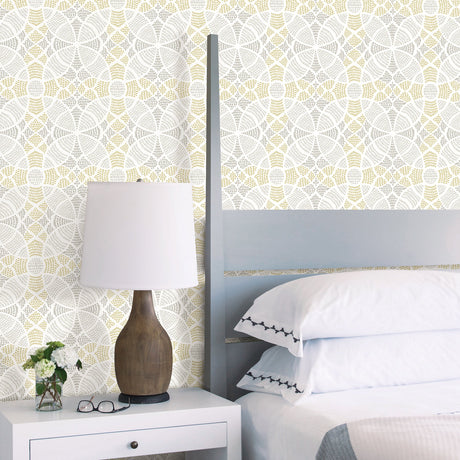 A-Street Prints 2764-24338 Zazen Yellow Geometric Wallpaper