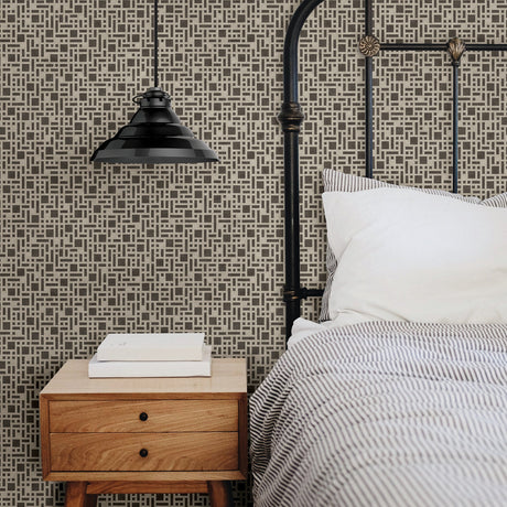 A-Street Prints 2764-24340 Bento Brown Geometric Wallpaper