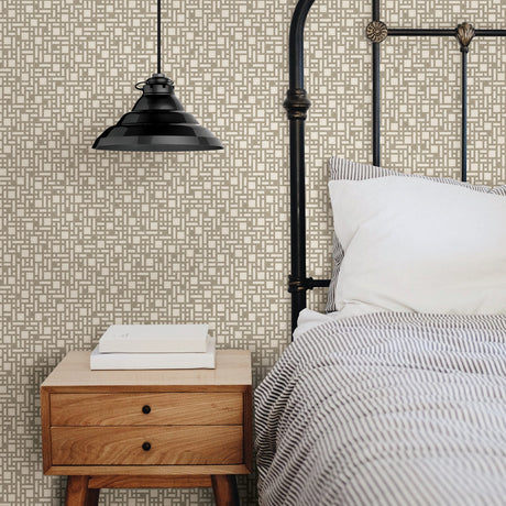 A-Street Prints 2764-24342 Bento Taupe Geometric Wallpaper