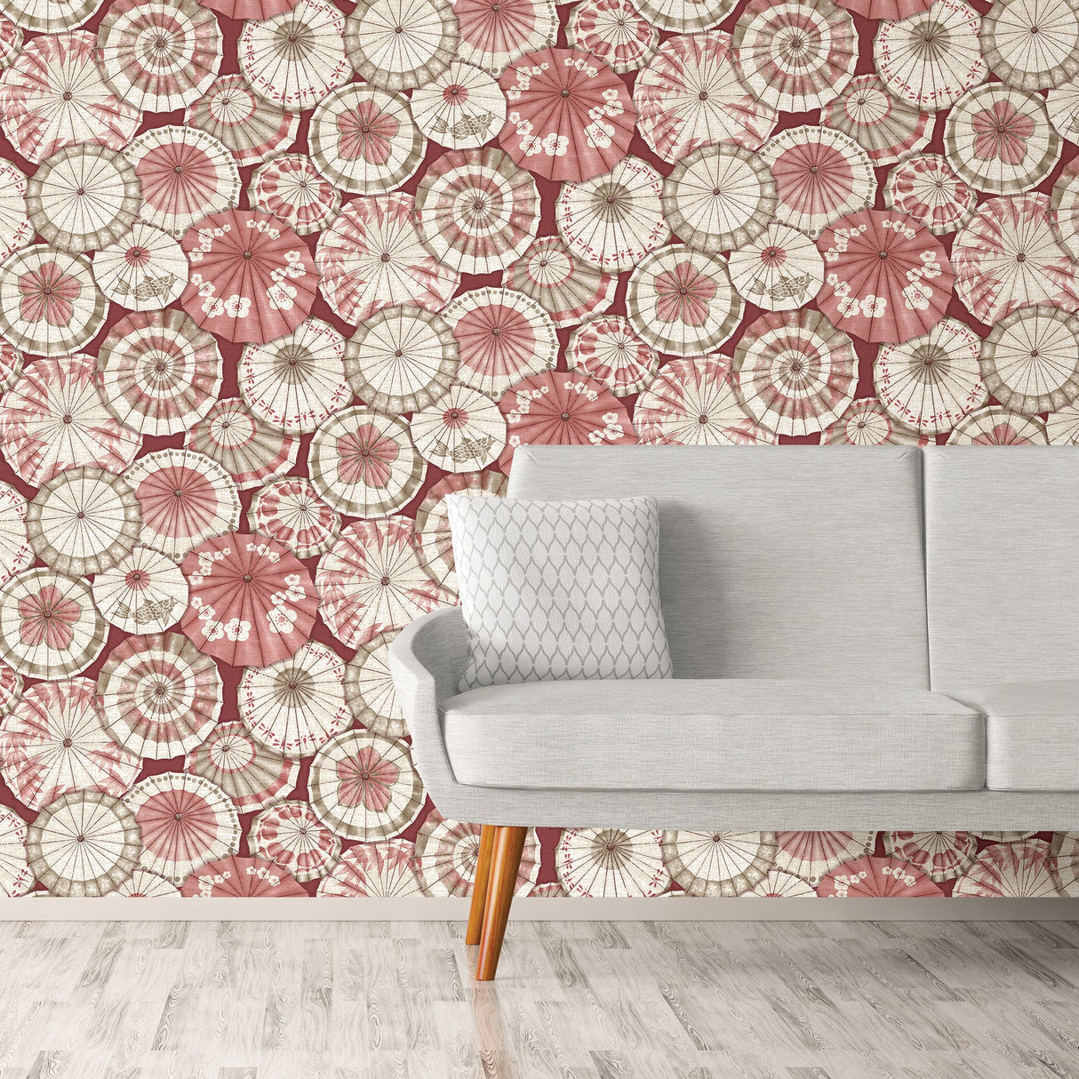 A-Street Prints 2764-24359 Mikado Red Parasol Wallpaper
