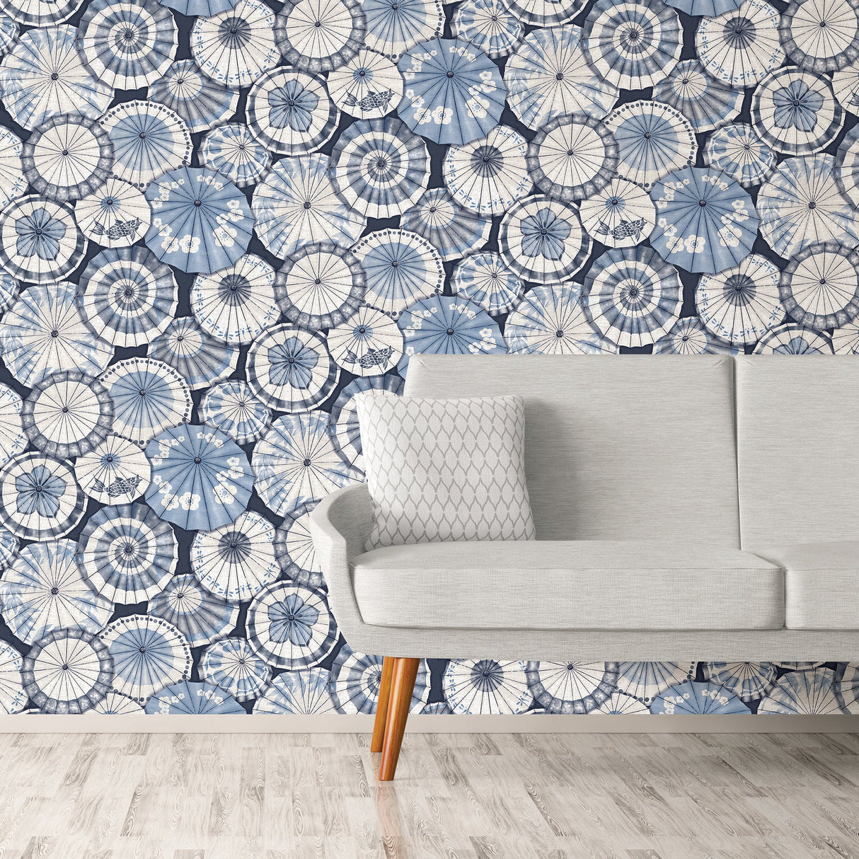 A-Street Prints 2764-24361 Mikado Blue Parasol Wallpaper