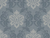 Kenneth James 2765-BW40102 Adela Denim Twill Damask Wallpaper