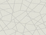 Kenneth James 2765-BW40308 Heath Silver Geometric Linen Wallpaper