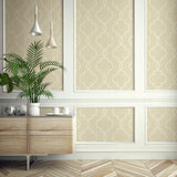 Kenneth James 2765-BW40507 Malo Wheat Sisal Ogee Wallpaper