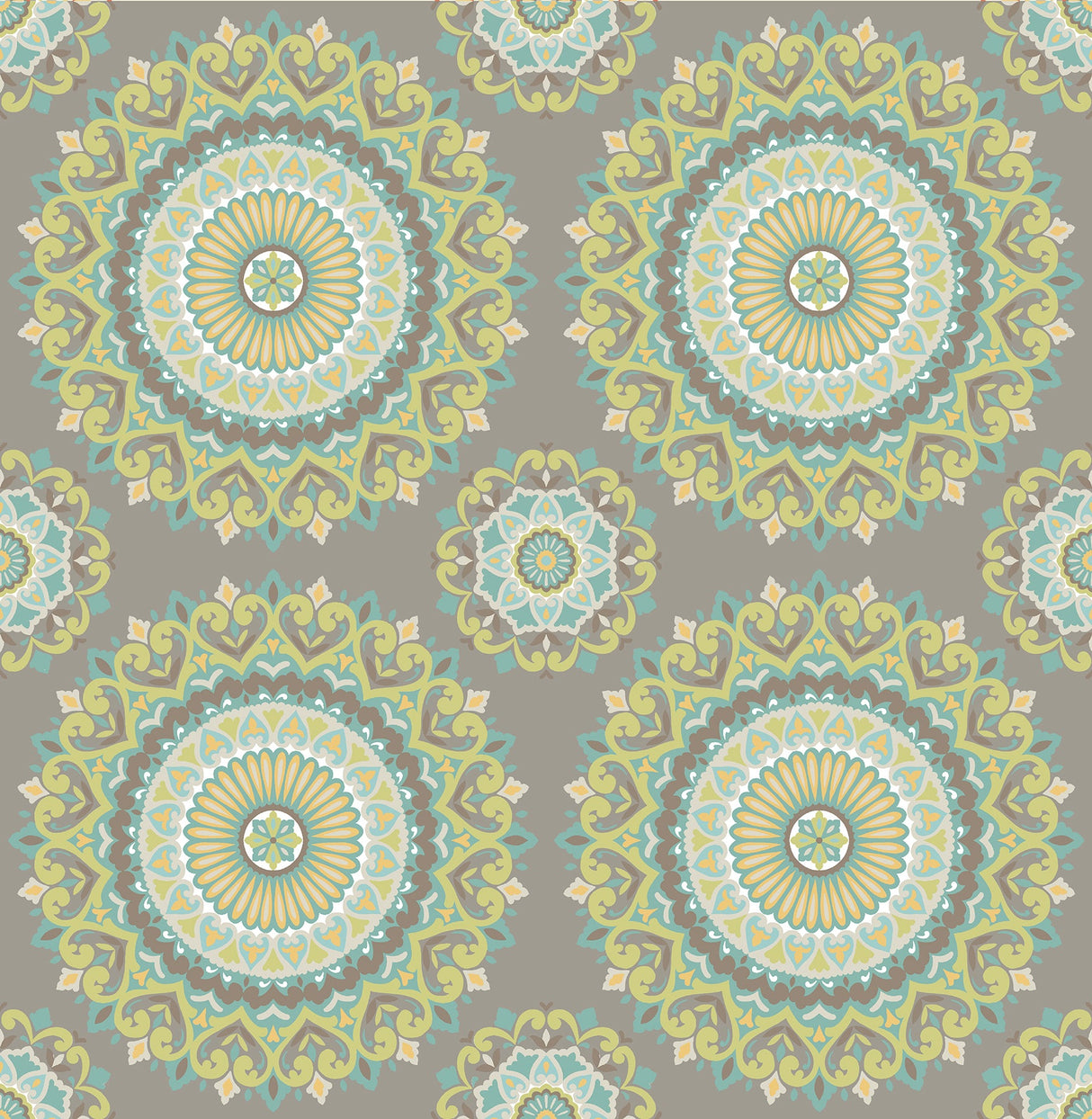 Brewster 2766-001804 Priya Light Brown Medallion Wallpaper