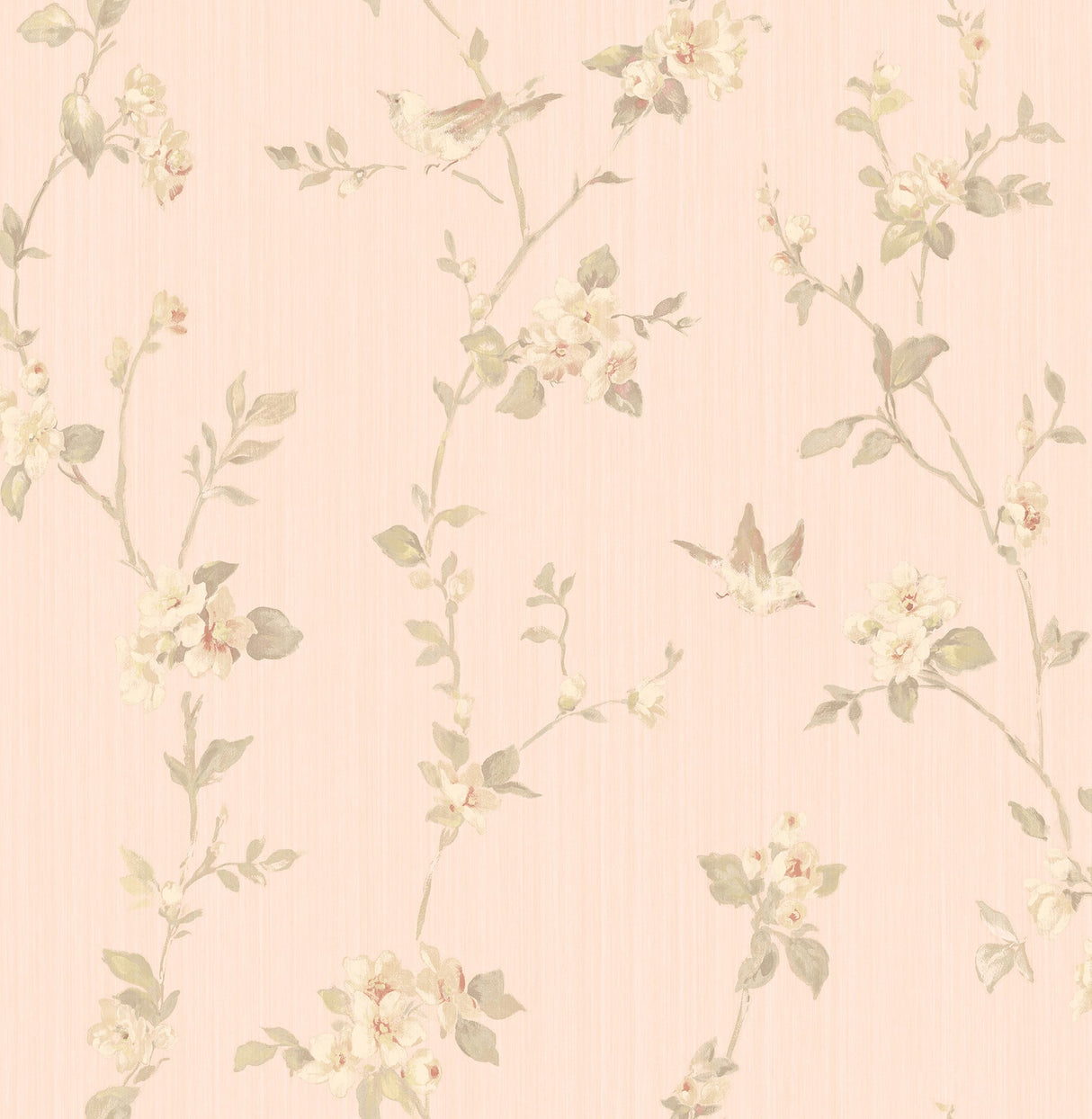 Brewster 2766-002538 Jacqueline Rose Floral Scroll Wallpaper