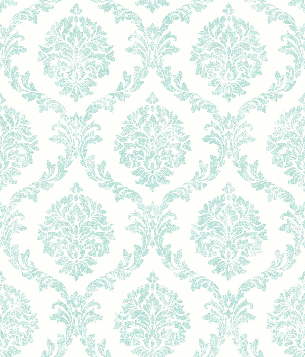 Brewster 2766-003510 Varrichio Aqua Damask Wallpaper