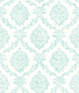 Brewster 2766-003510 Varrichio Aqua Damask Wallpaper