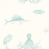 Brewster 2766-12014 Ventura Aqua Sea Creature Wallpaper