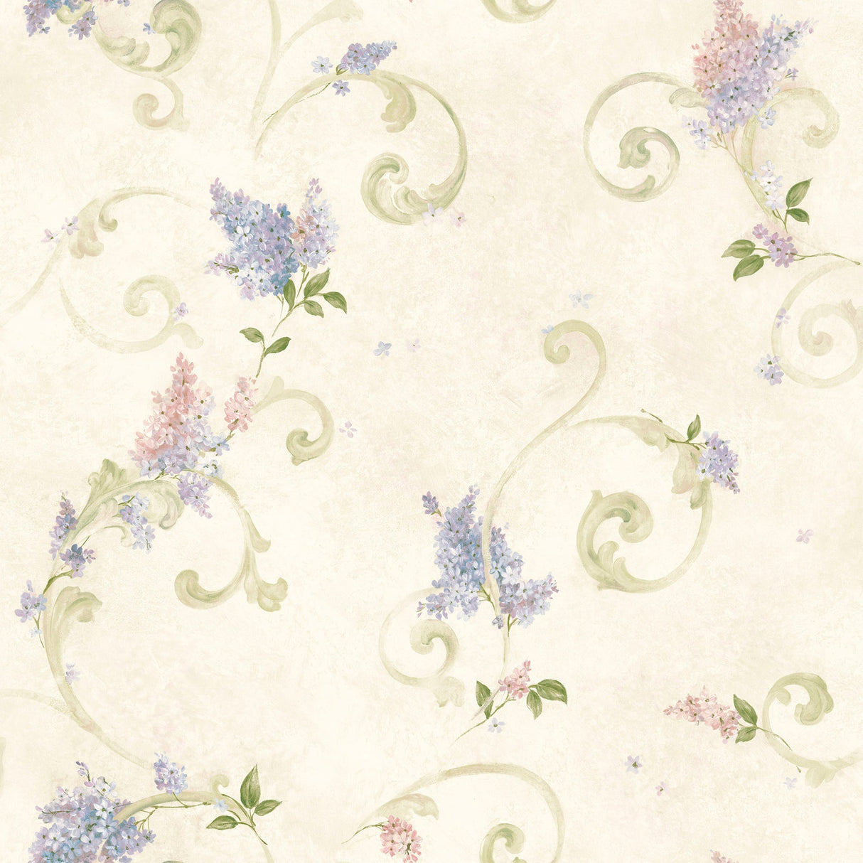 Brewster 2766-21601 Celandine Cream Floral Scroll Wallpaper