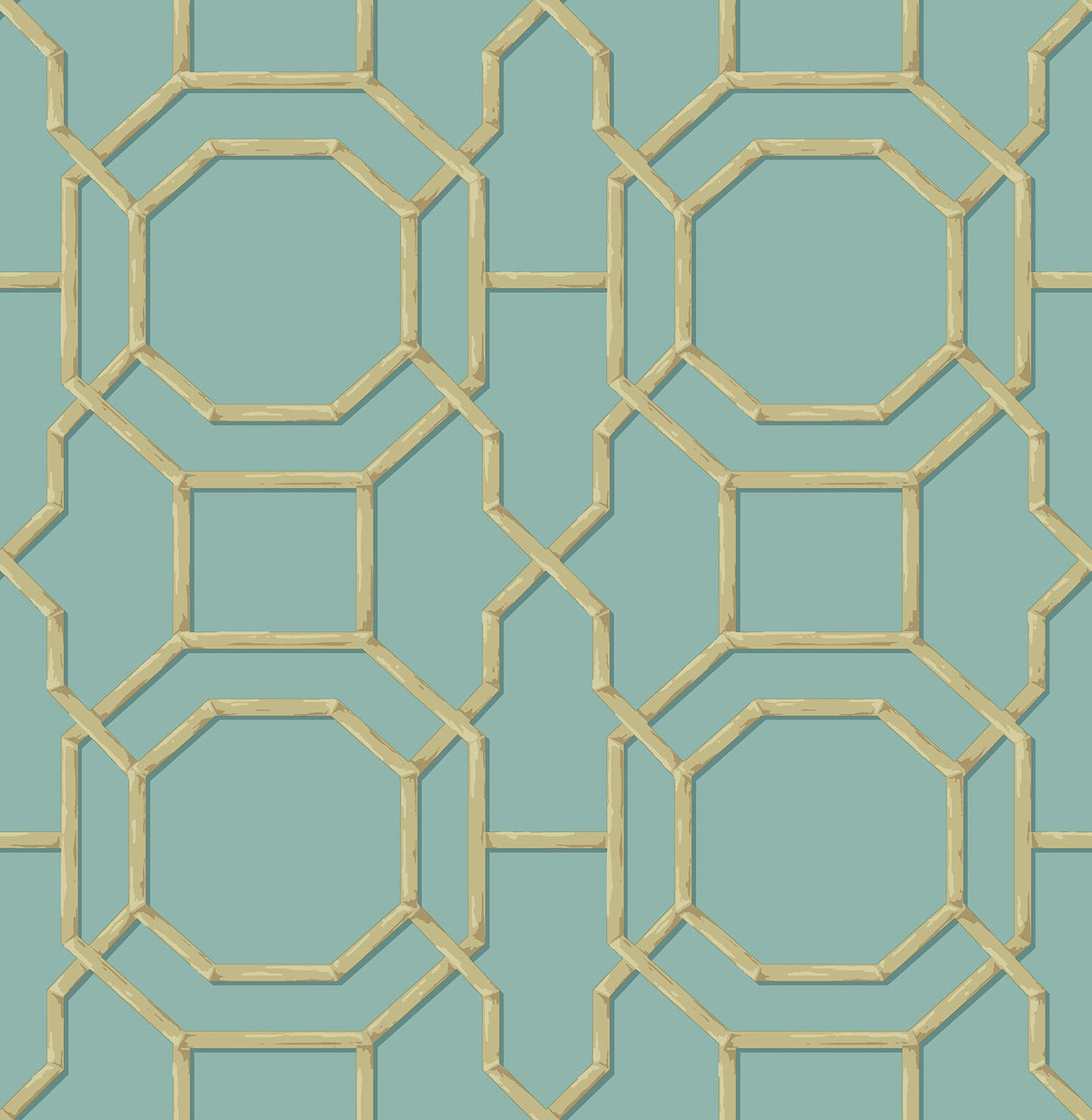 Brewster 2766-21737 Rumi Turquoise Trellis Wallpaper