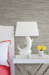 Brewster 2766-22268 Poa Grey Faux Grasscloth Wallpaper